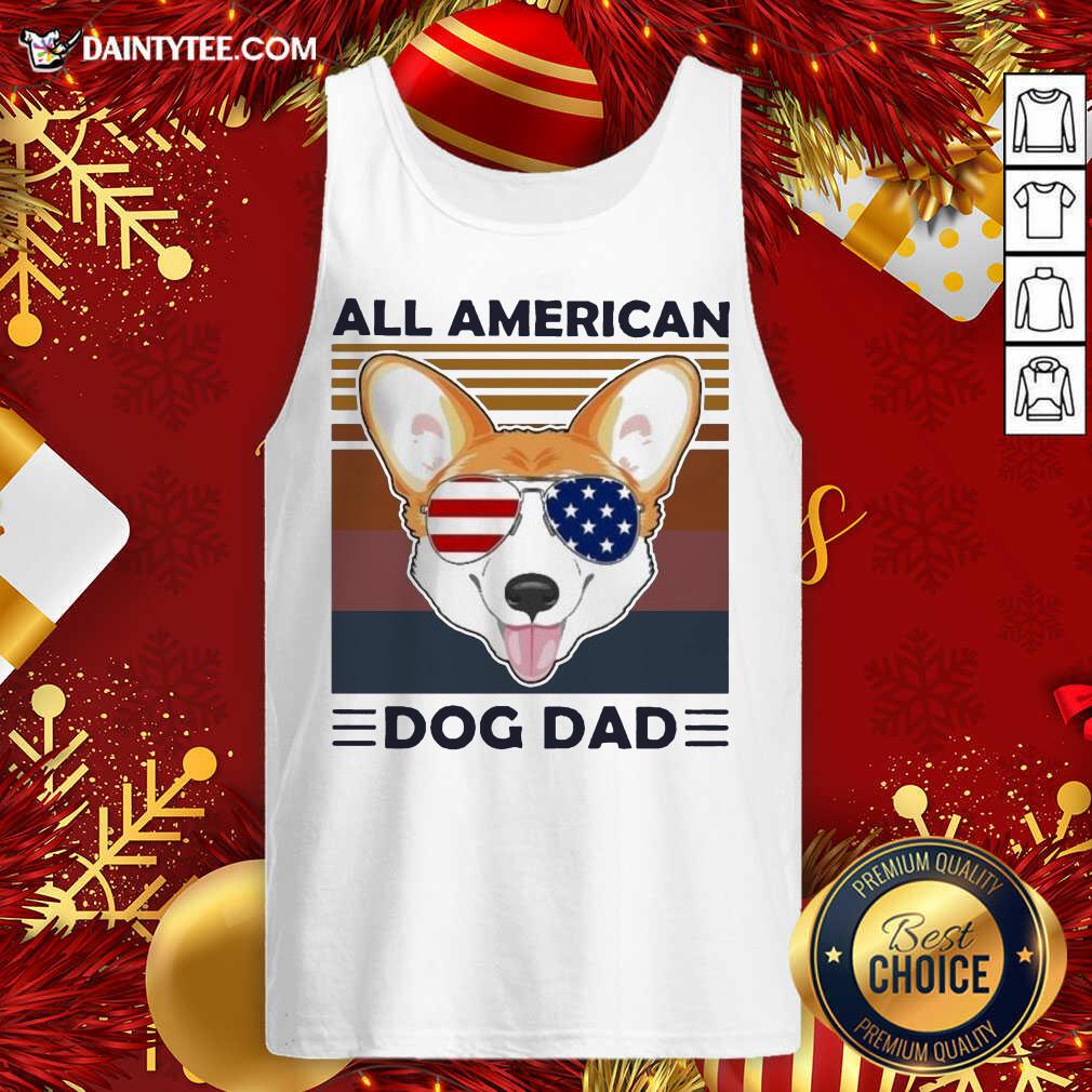 Official Corgi All American Dog Dad Vintage Shirt