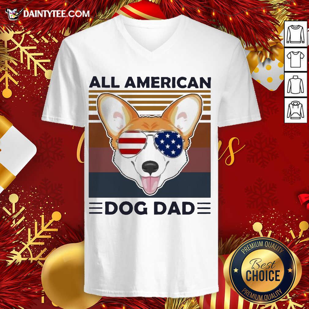 Official Corgi All American Dog Dad Vintage Shirt