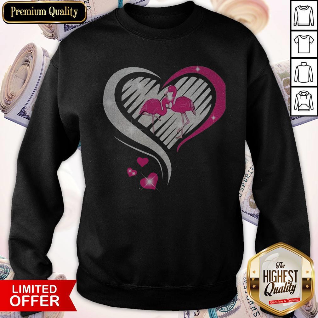 Official Diamond Heart Flamingos Shirt