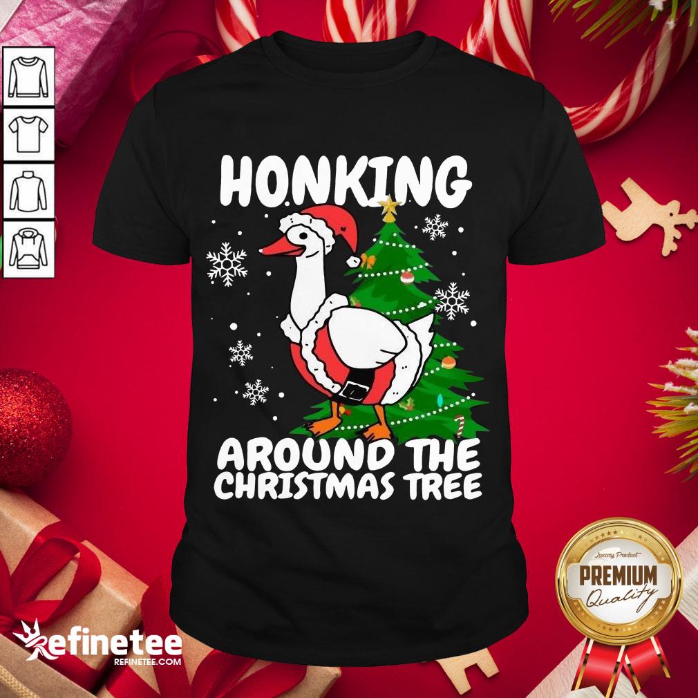 Official Honking Around The Christmas Tree Duck Noel Trending Shirt