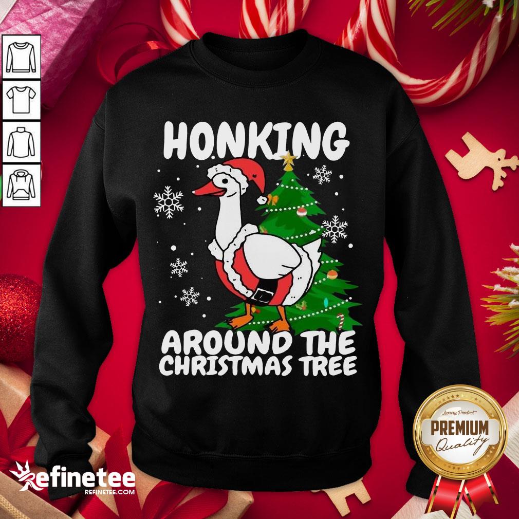 Official Honking Around The Christmas Tree Duck Noel Trending Shirt