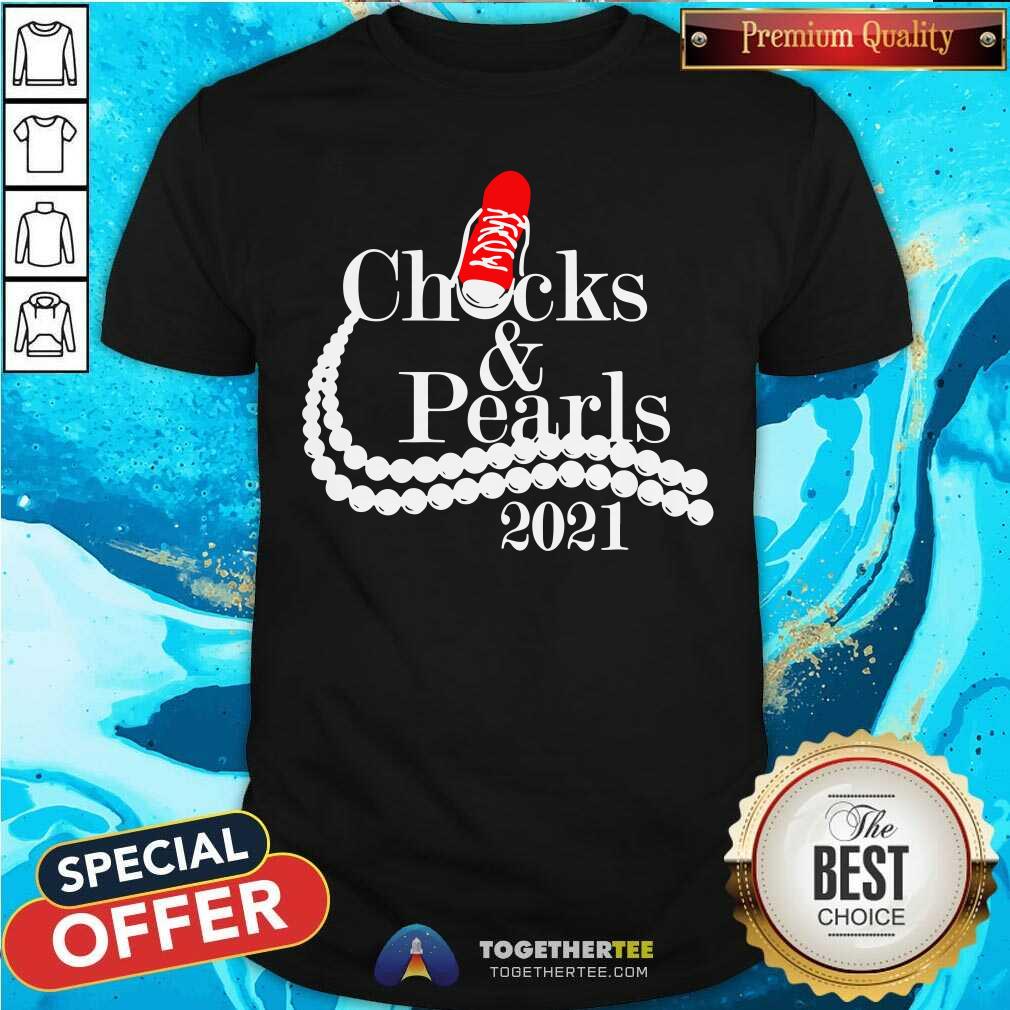 Official Kamala Harris Chucks And Pearls 2021 Red Converse Shirt