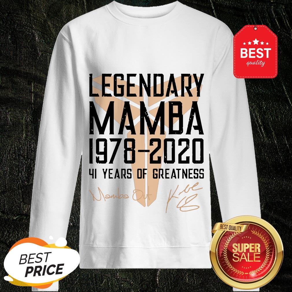 Official Legendary Mamba 41 Years Of Greatness Kobe Bryant Signature Shirt