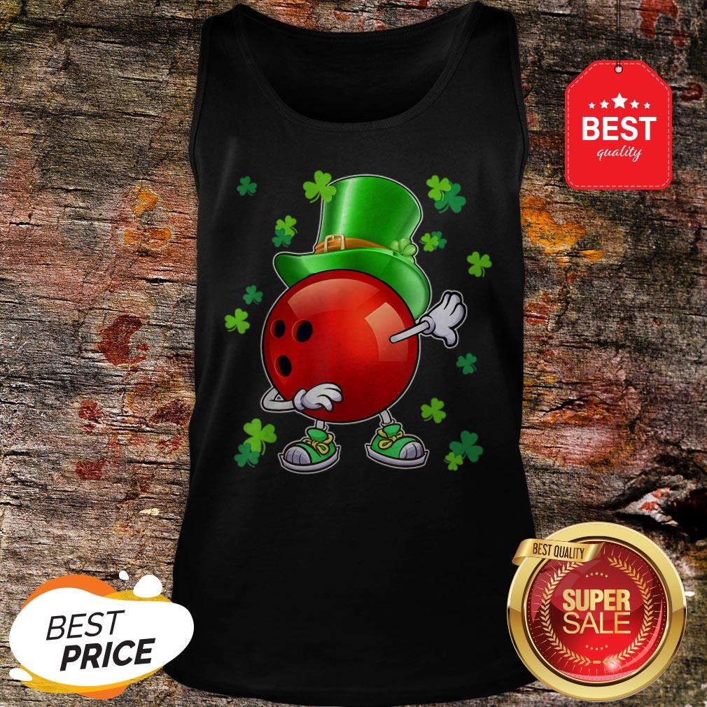 Official Womens Dabbing St Patricks Day Bowling Leprechaun Girls Shirt