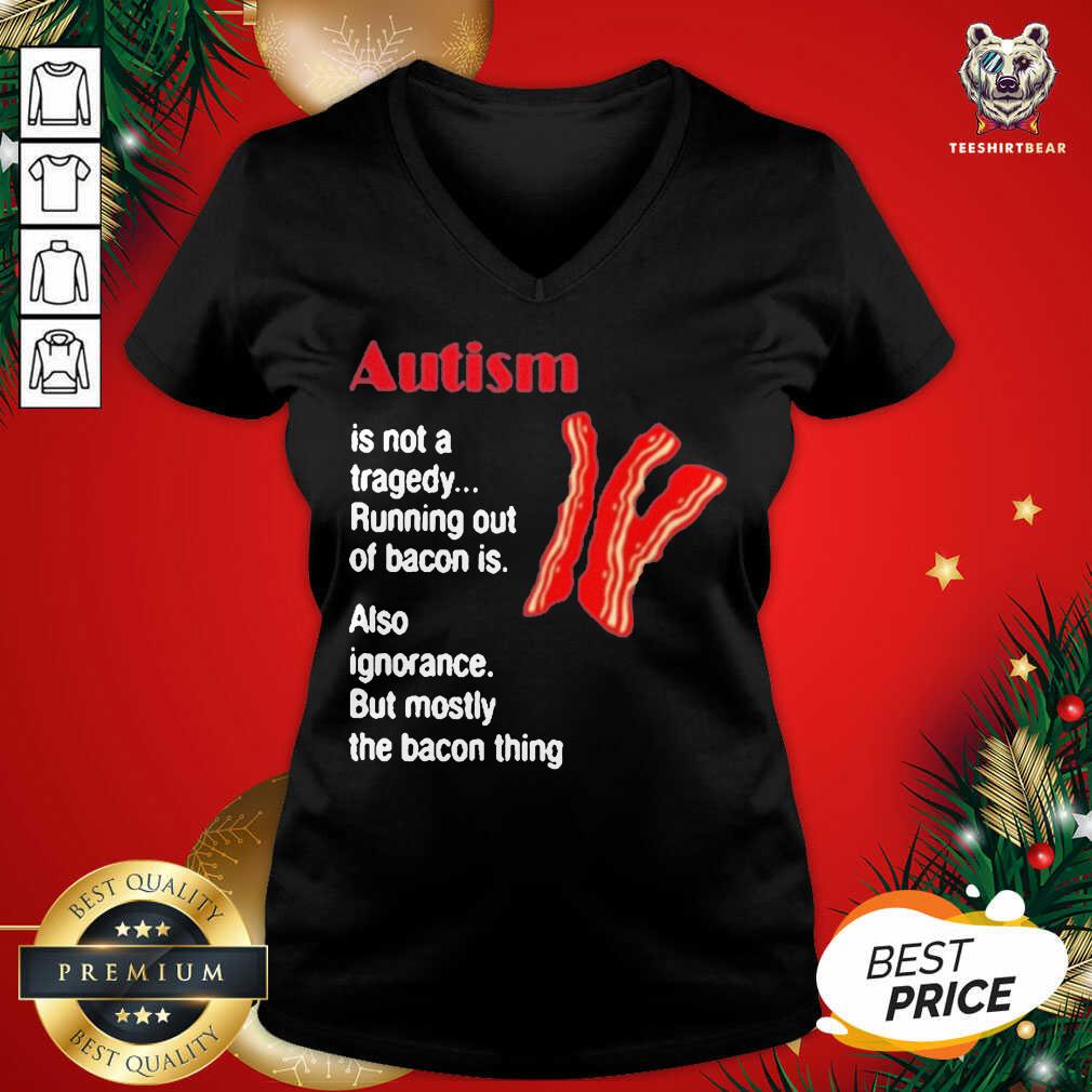 Original Autism Is Not A Tragedy Running Bacon Shirt