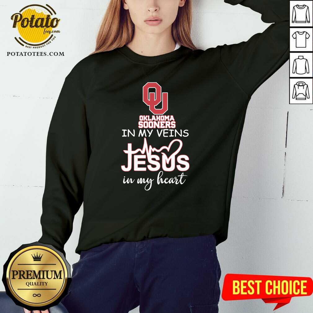 Original Oklahoma Sooners In My Veins Jesus In My Heart Shirt