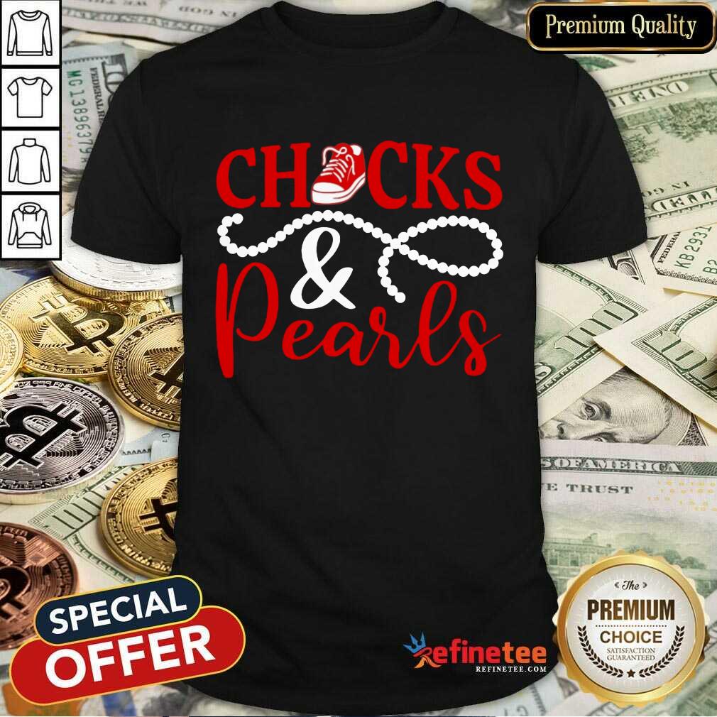Original Red Chucks And Pearls 2021 Shirt