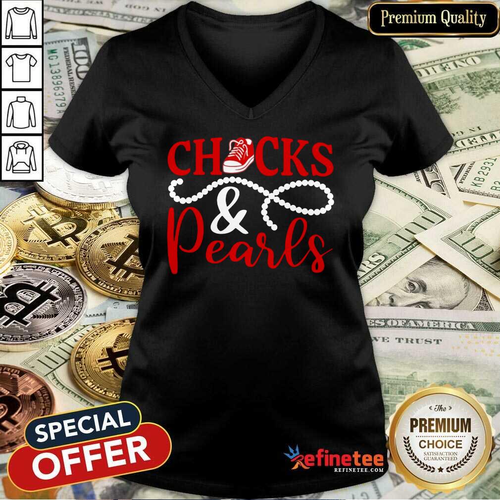 Original Red Chucks And Pearls 2021 Shirt