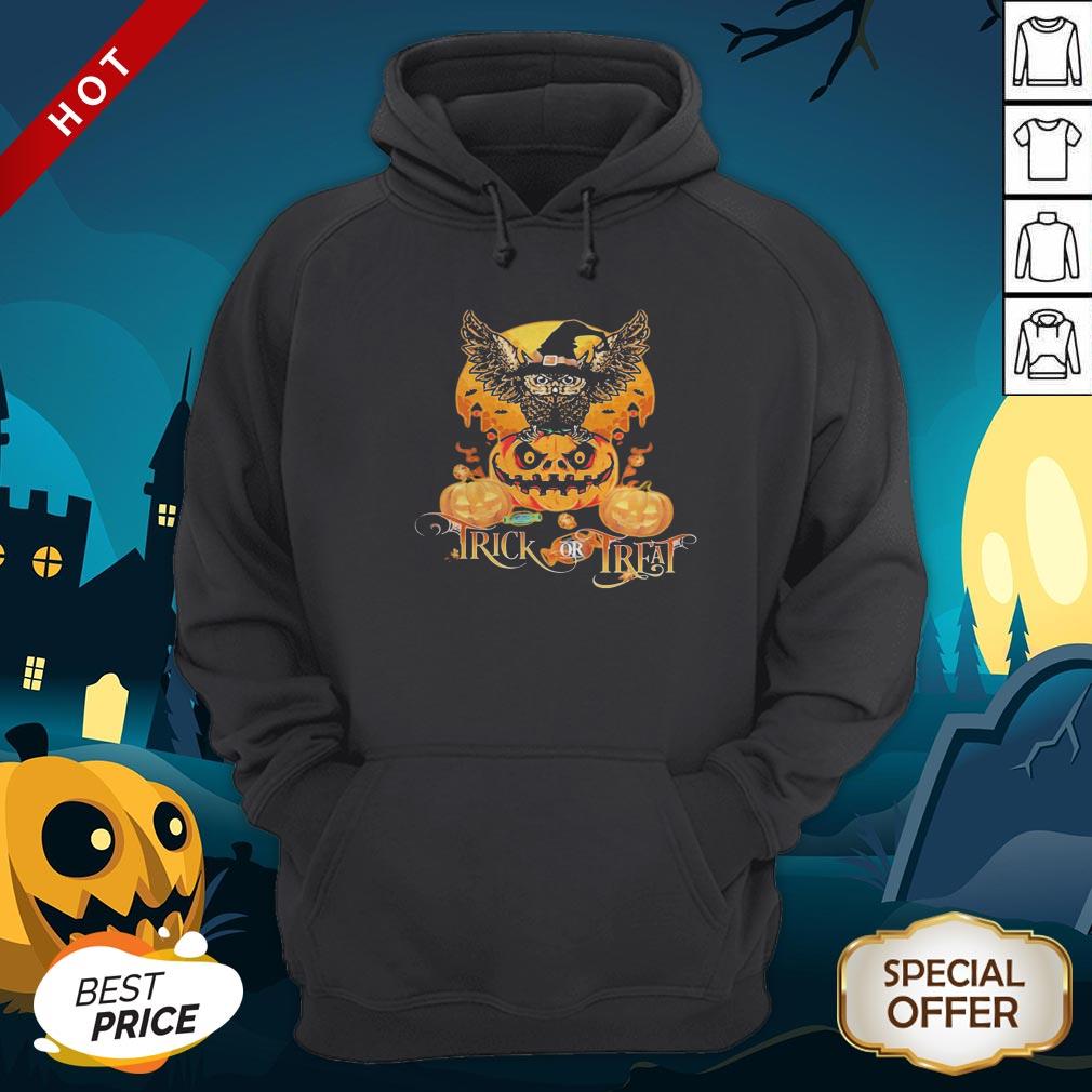 Owl And Pumpkin Trick Or Treat Halloween Shirt