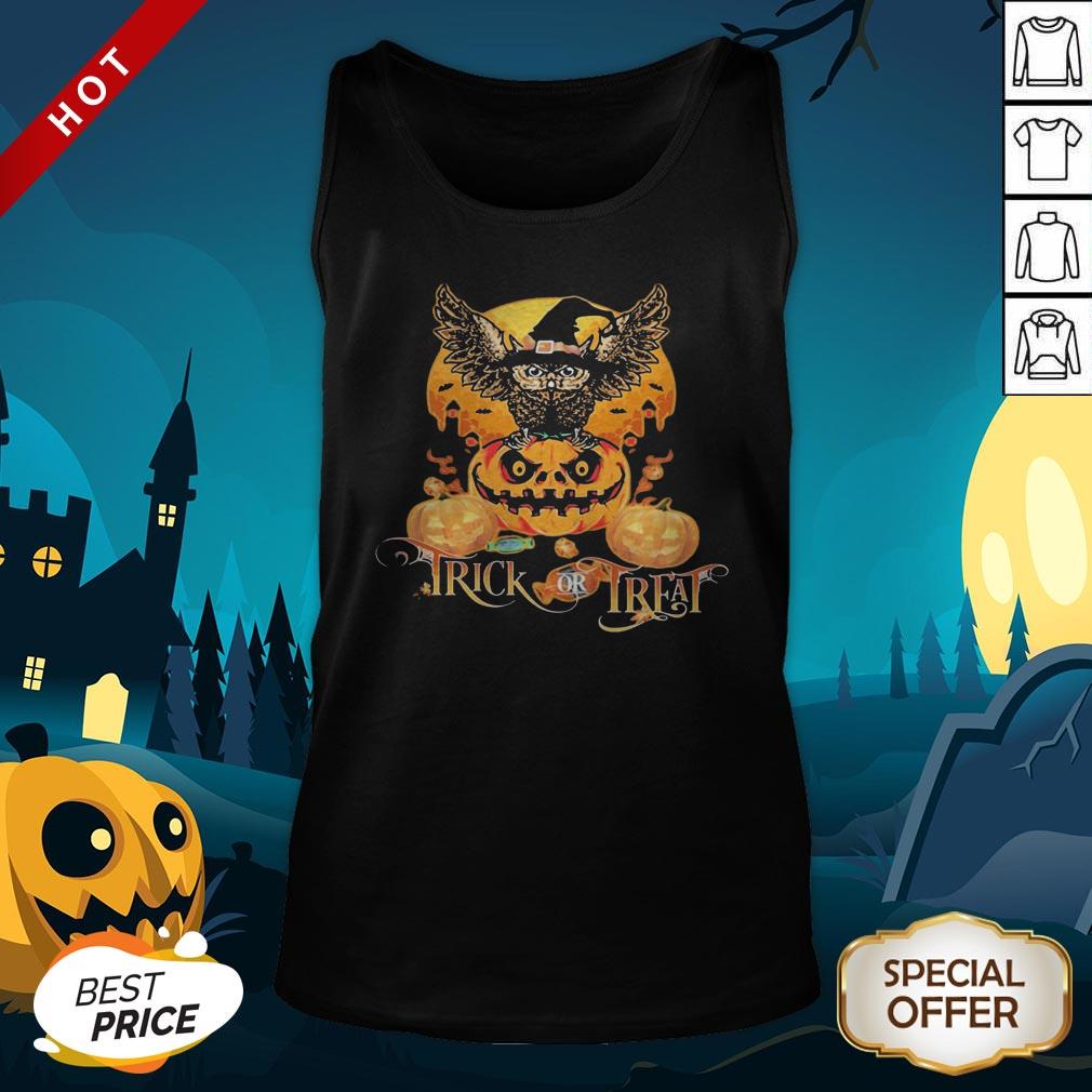 Owl And Pumpkin Trick Or Treat Halloween Shirt