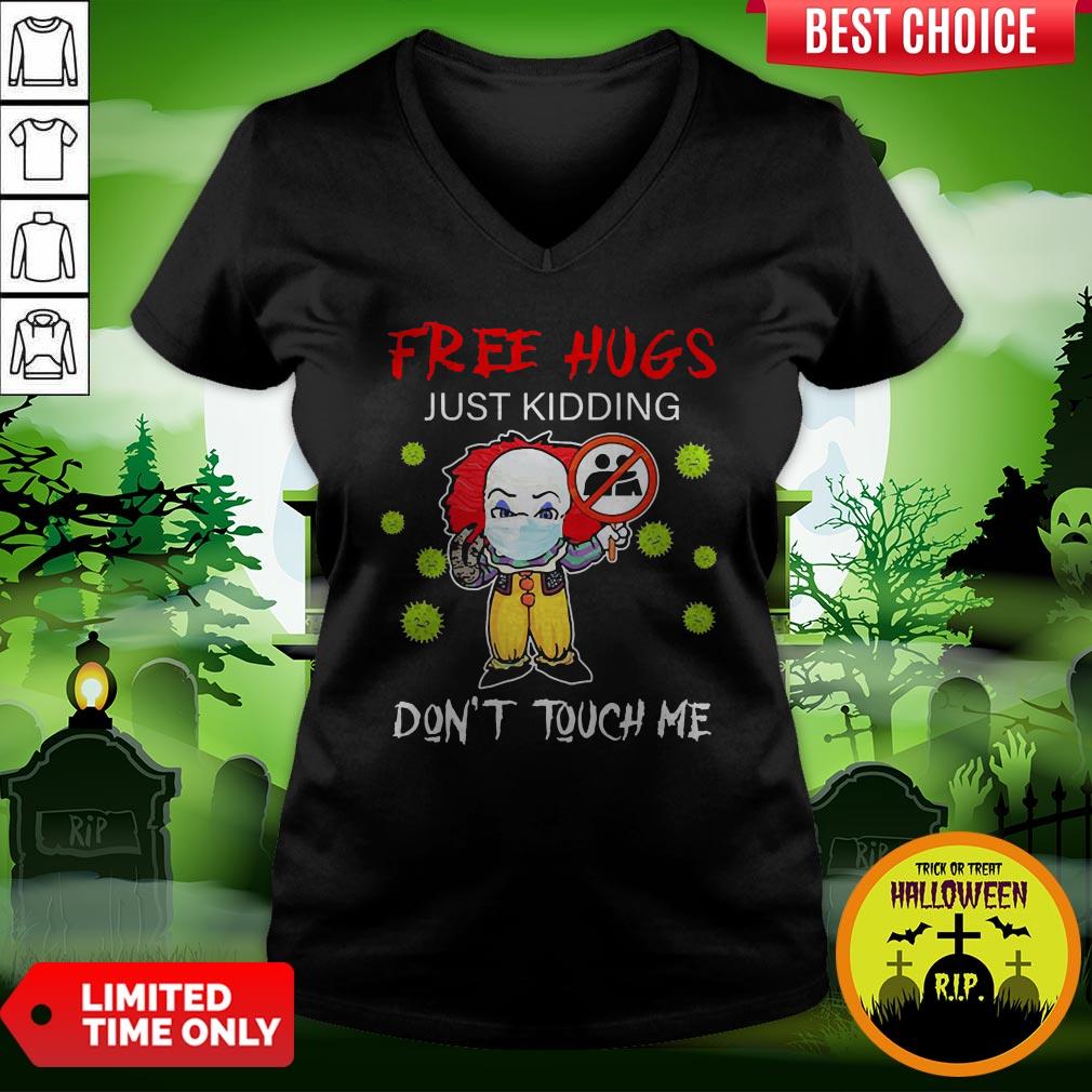 Pennywise Face Mask Free Hugs Just Kidding Don’t Touch Me Shirt
