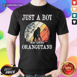 Top Just A Boy Who Loves Orangutans Vintage Shirt