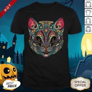 Cat Sugar Skull Dia De Los Muertos Day Dead Shirt