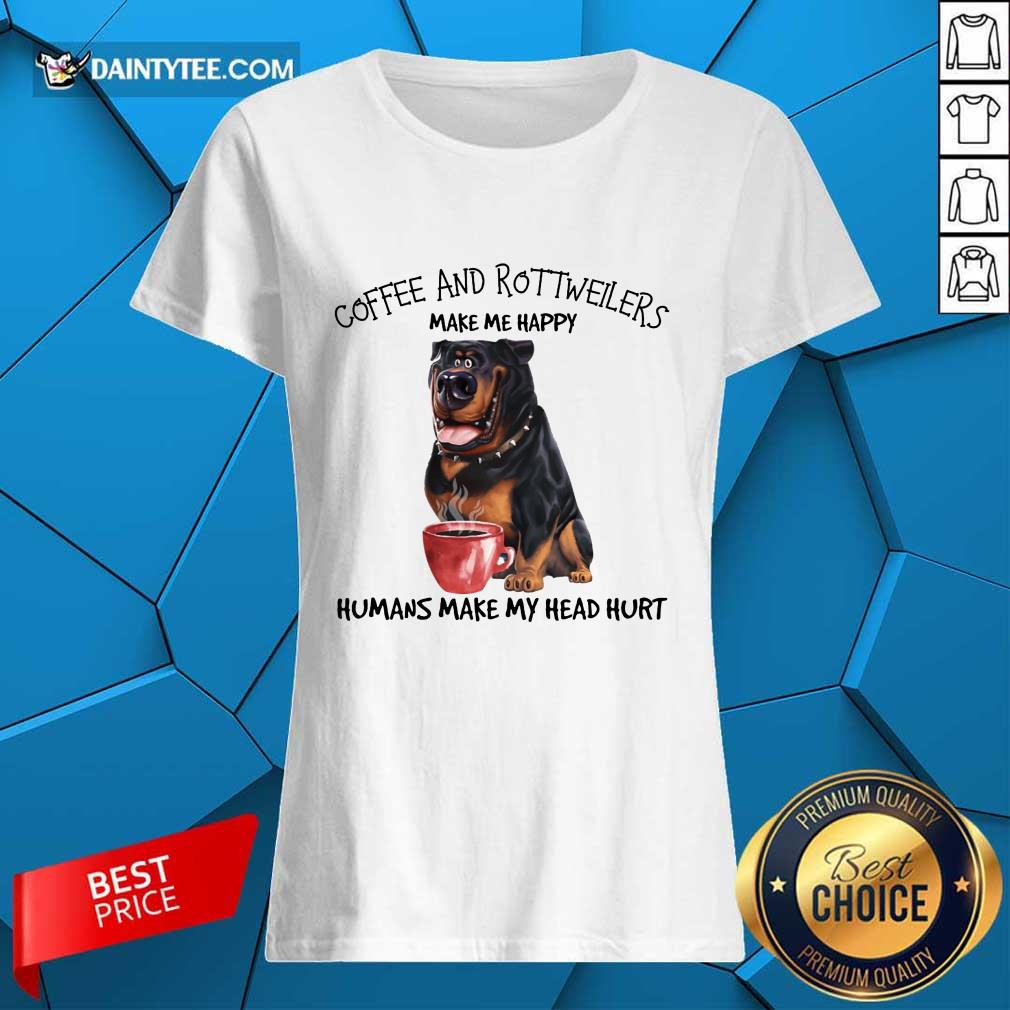 Premium Coffee And Rottweiler Make Me Happy Humans Shirt