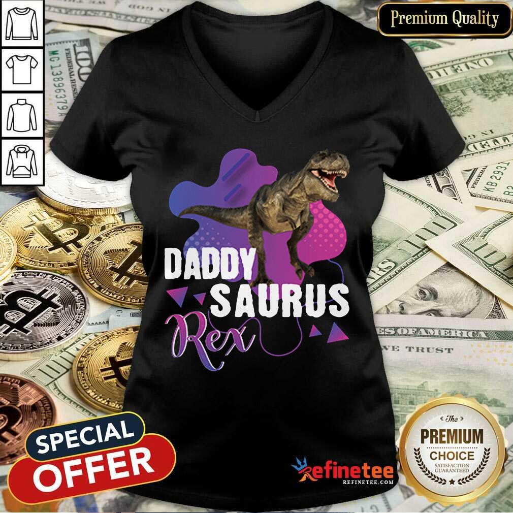 Premium Daddysaurus Rex Cool Dinosaur Dad T Rex Shirt