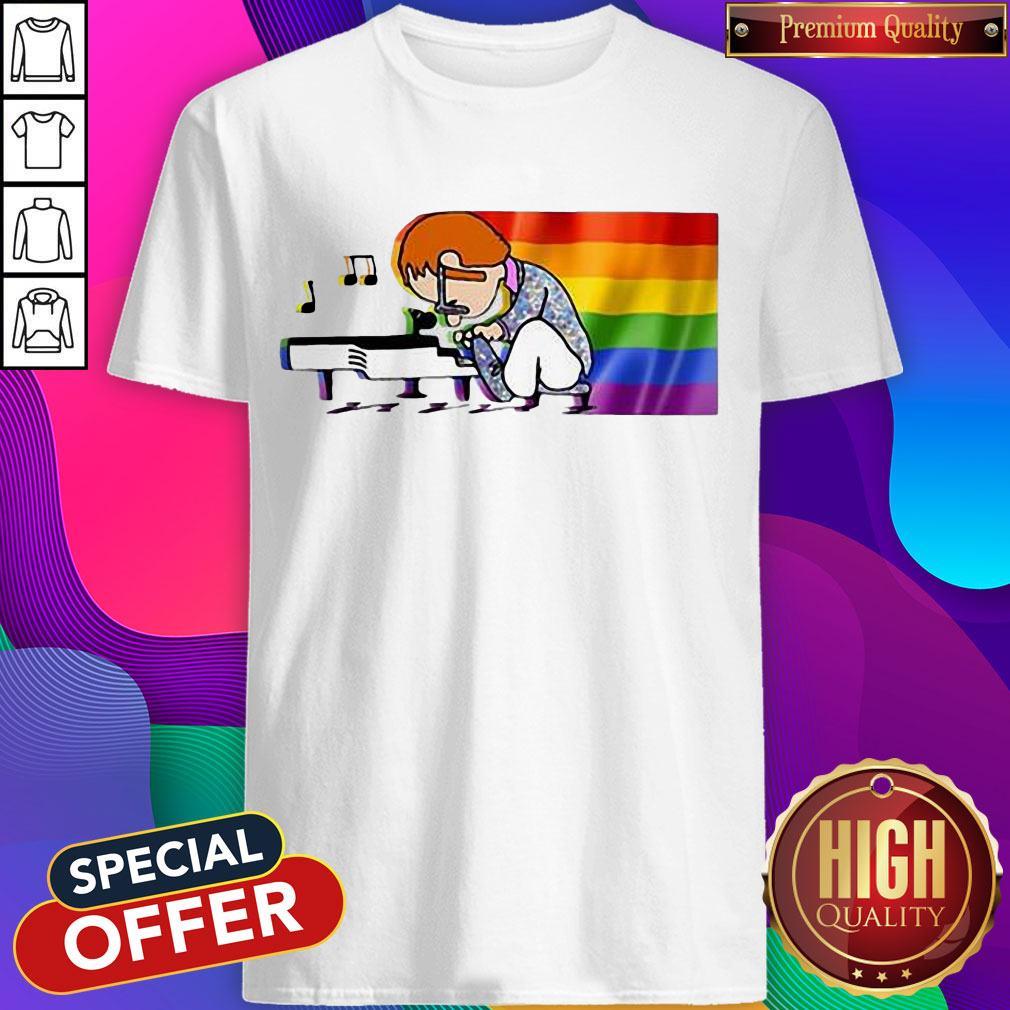 Premium LGBT Elton John And Piano Rocketman Shirt