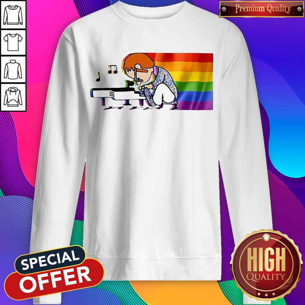 Premium LGBT Elton John And Piano Rocketman Shirt