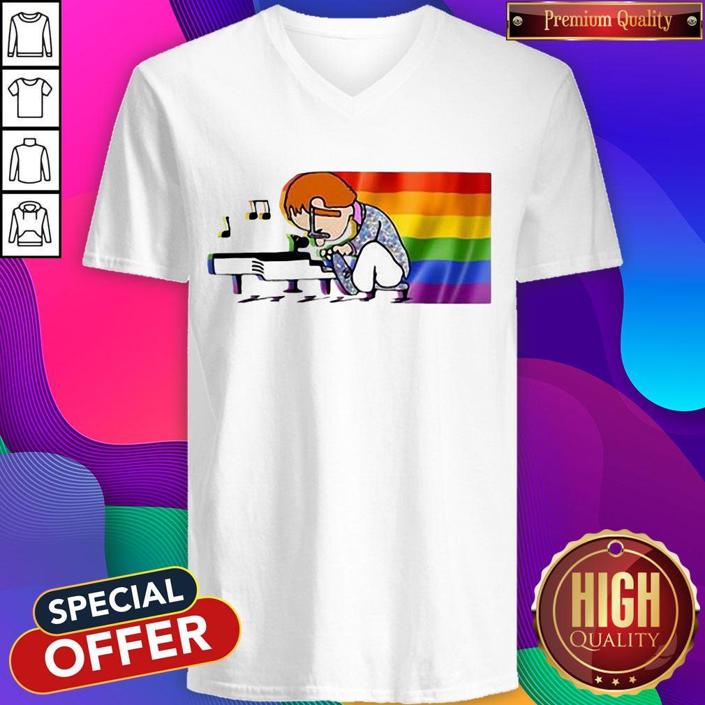 Premium LGBT Elton John And Piano Rocketman Shirt