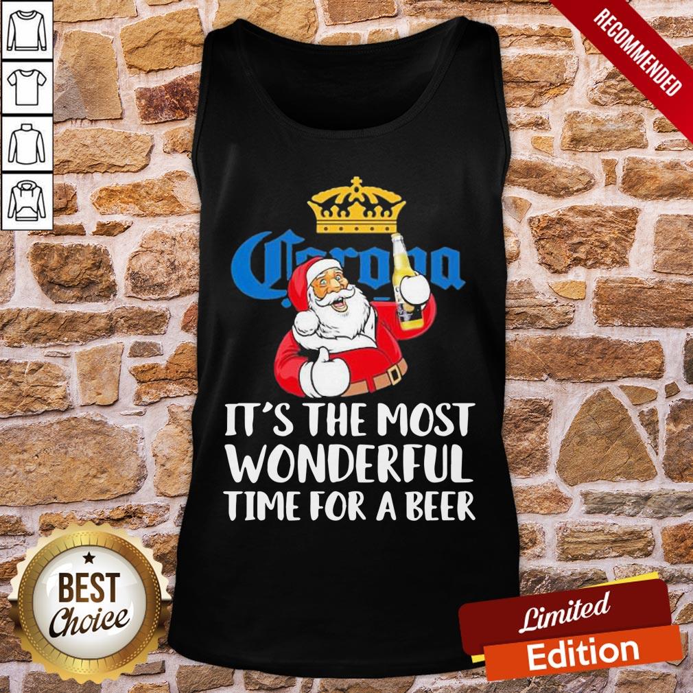 Premium Santa Drink Corona Beer It’s The Most Wonderful Time For A Beer Shirt