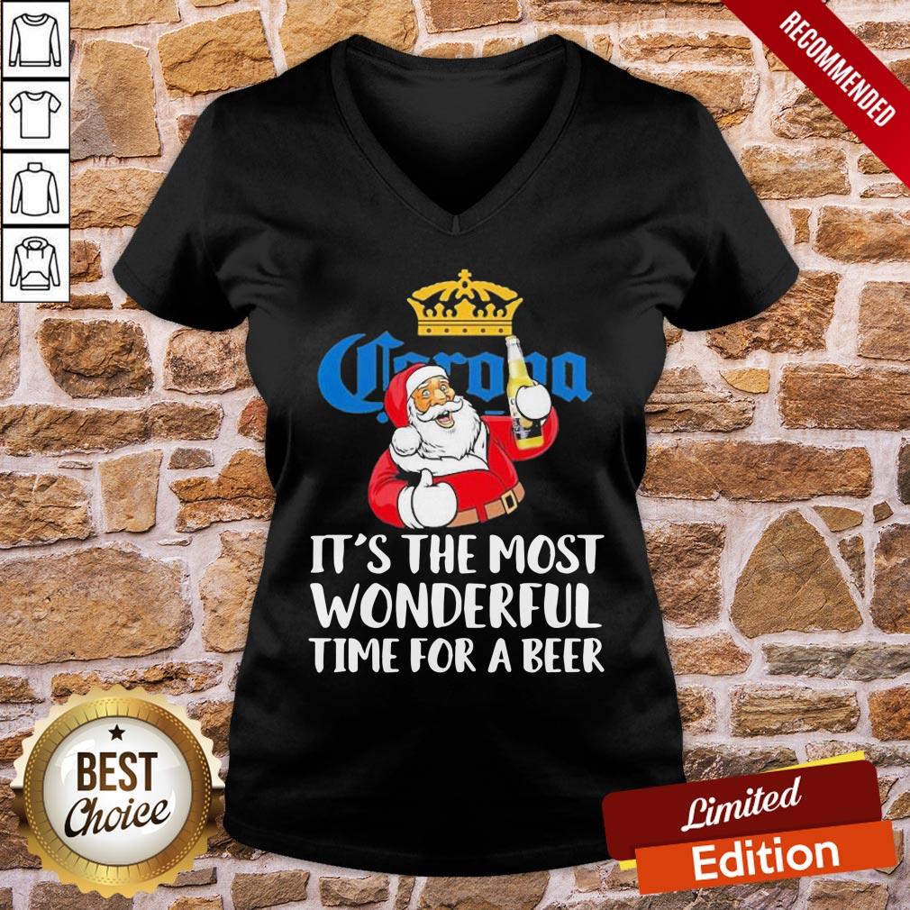 Premium Santa Drink Corona Beer It’s The Most Wonderful Time For A Beer Shirt
