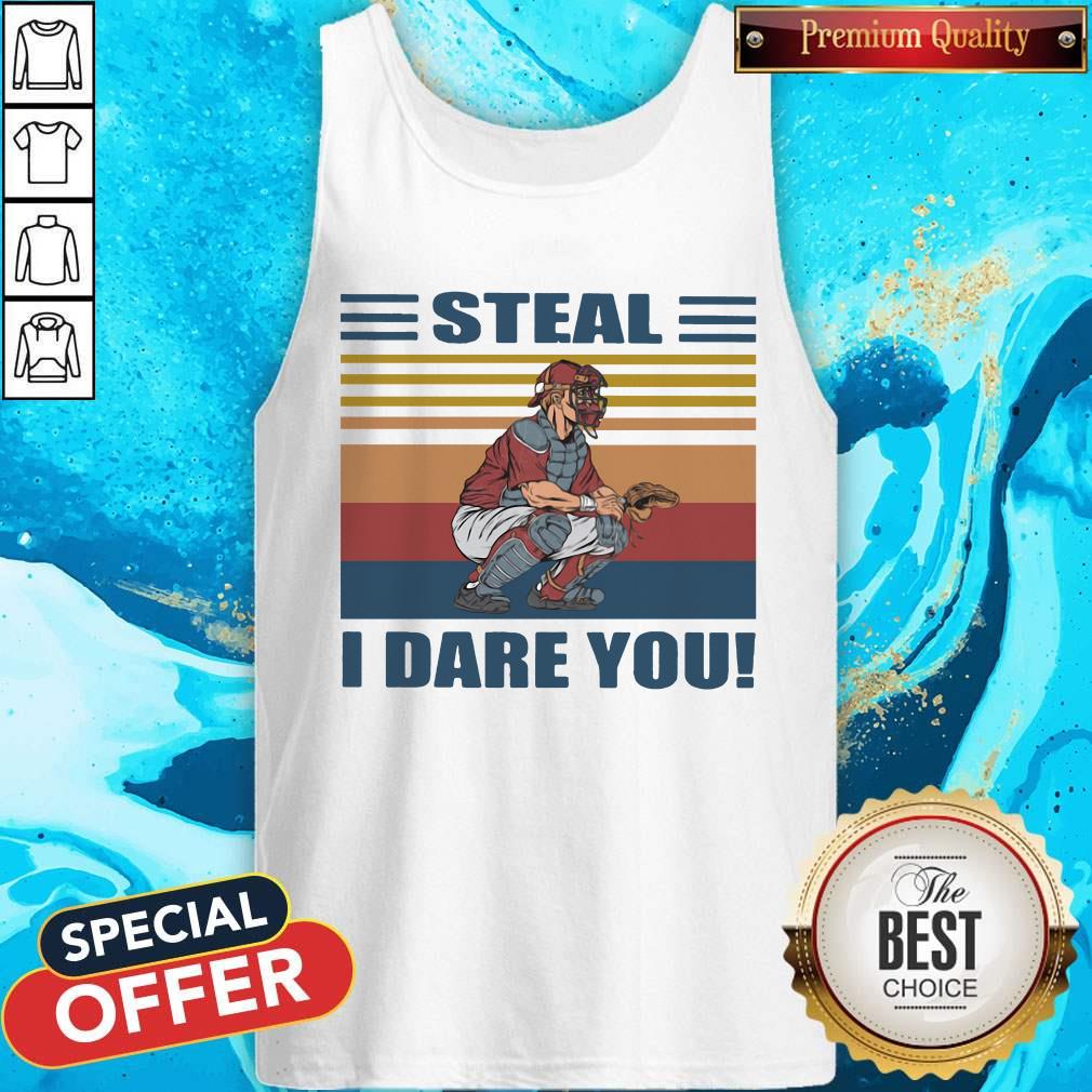 Pretty Baseball Steal I Dare You Vintage Retro Shirt