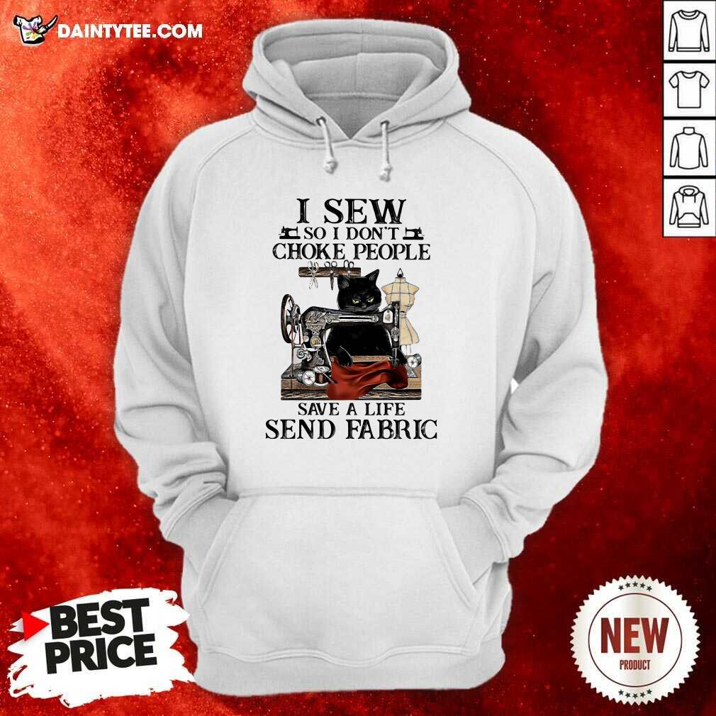 Pretty Black Cat I Sew So I Don’t Choke People Save A Life Send Fabric Shirt