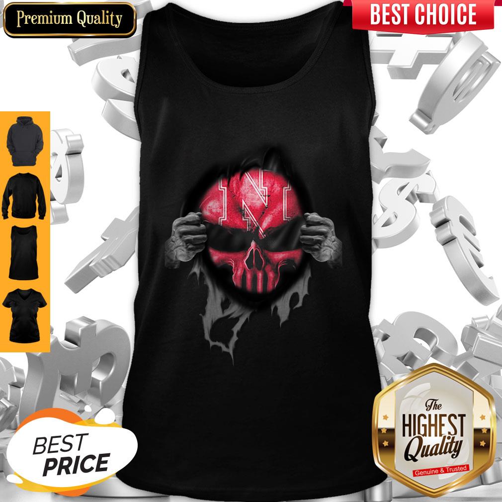 Pretty Blood Insides Skull Nebraska Cornhuskers Shirt
