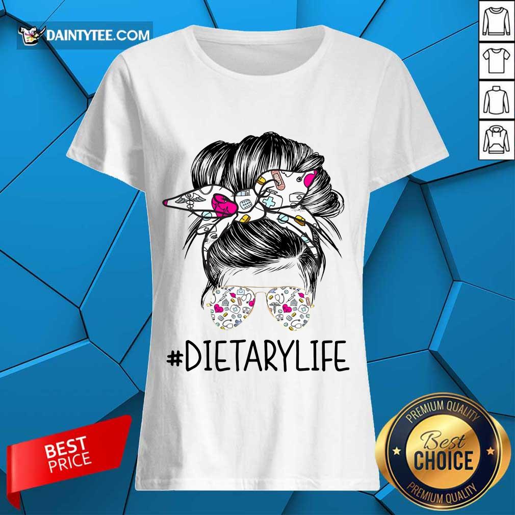 Pretty Dietary Girl Bun Hair Glasses Shirt