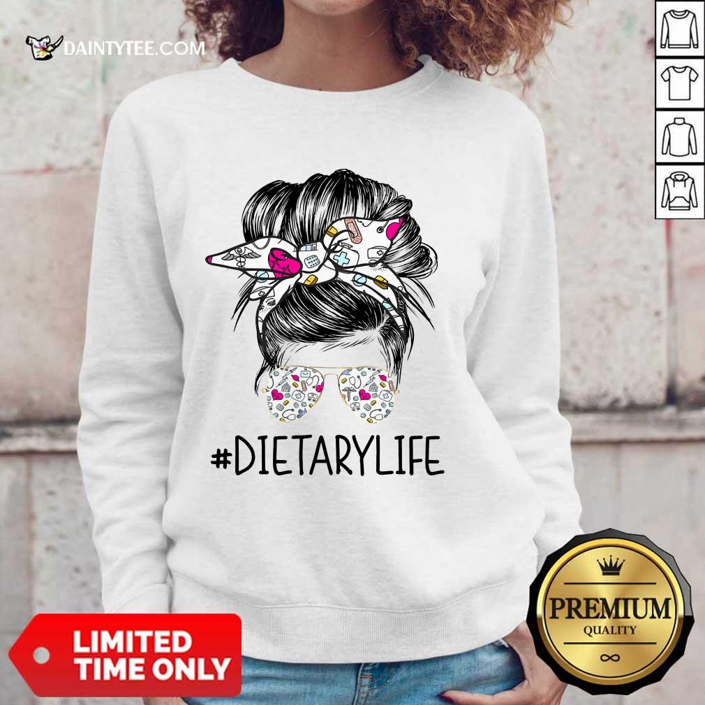 Pretty Dietary Girl Bun Hair Glasses Shirt