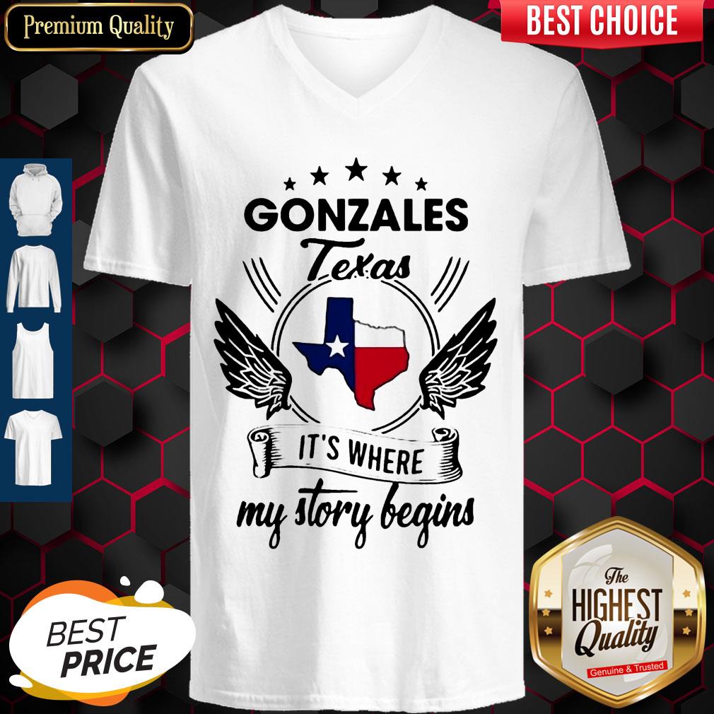 Pretty Gonzales Texas It's Where My Story Begins Map Shirt