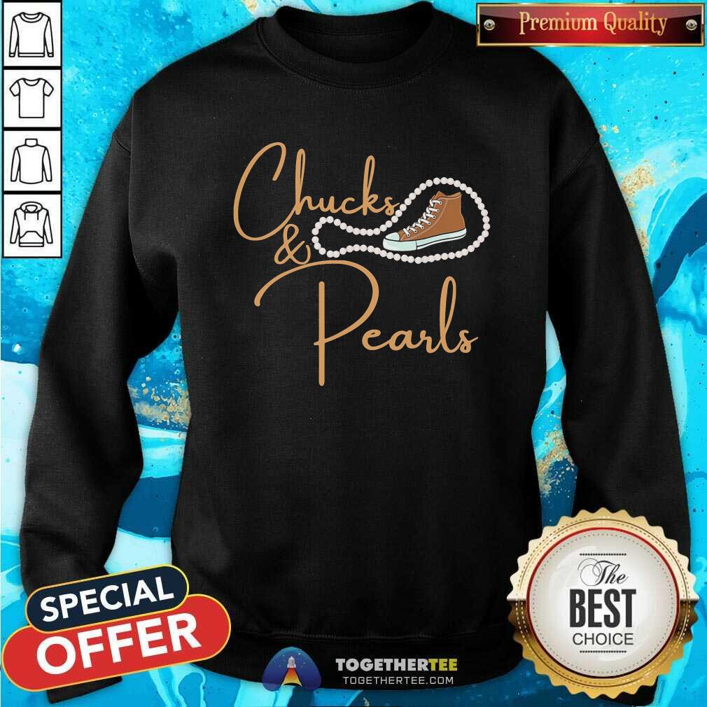 Pretty Kamala Harris Chucks And Pearls Orange Converse Shirt