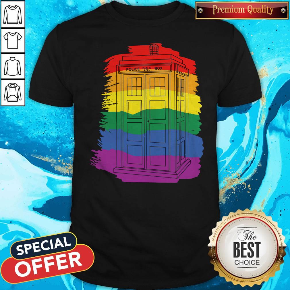 Pretty Police Public Call Box Doctor Who LGBT Shirt