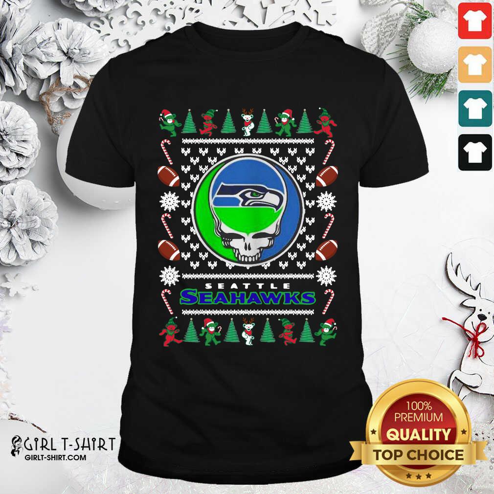 Pretty Seattle Seahawks Grateful Dead Ugly Christmas Shirt