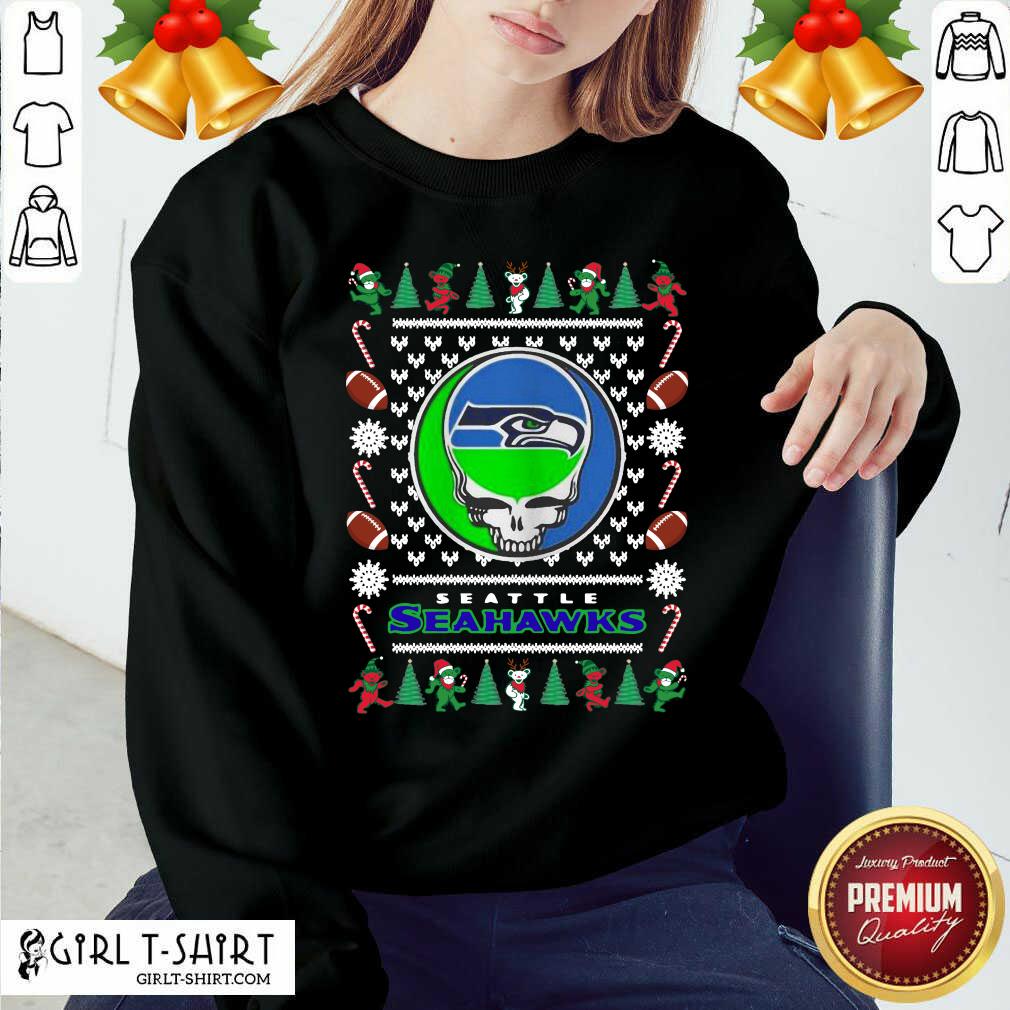 Pretty Seattle Seahawks Grateful Dead Ugly Christmas Shirt