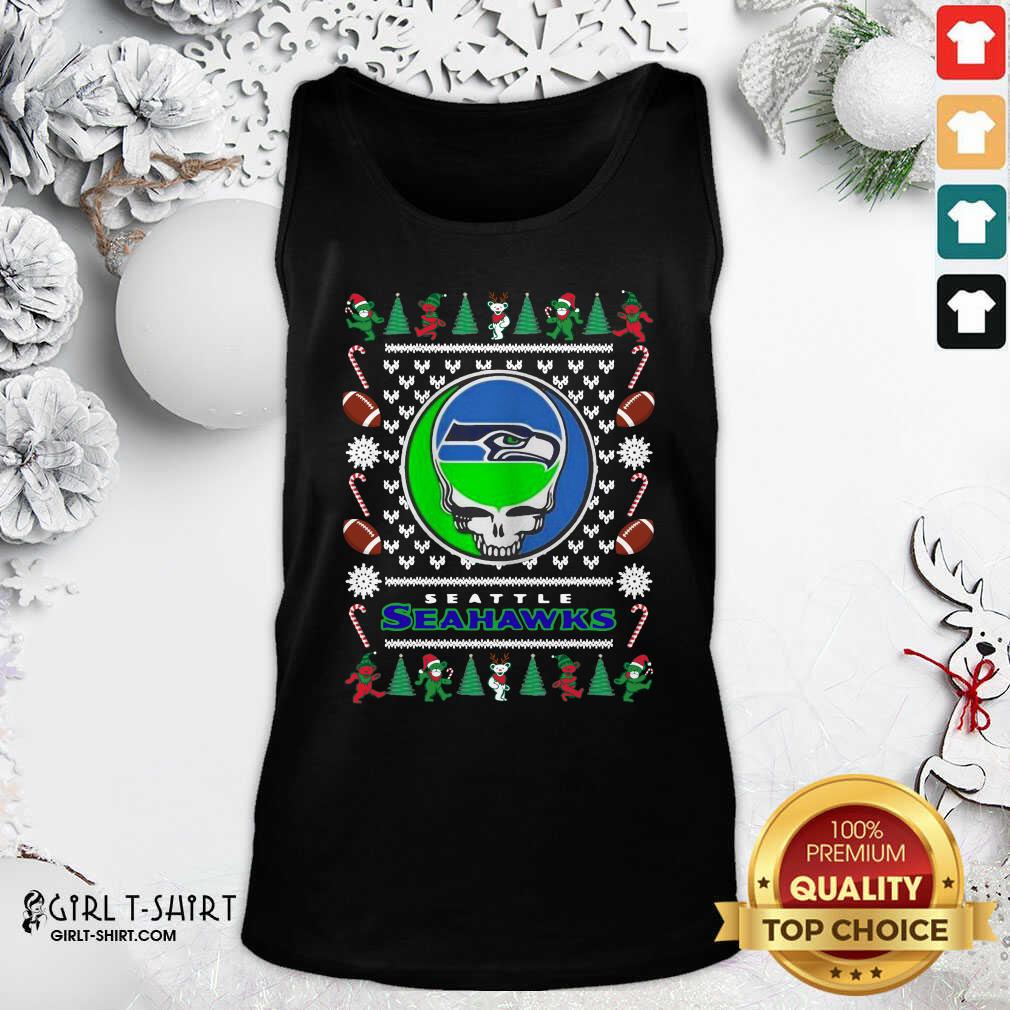 Pretty Seattle Seahawks Grateful Dead Ugly Christmas Shirt