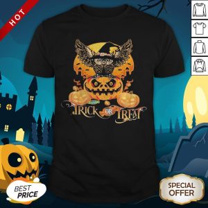 Owl And Pumpkin Trick Or Treat Halloween Shirt