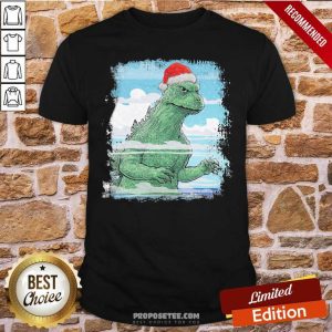 Awesome T-Rex Wear Hat Santa Claus Merry Christmas Shirt