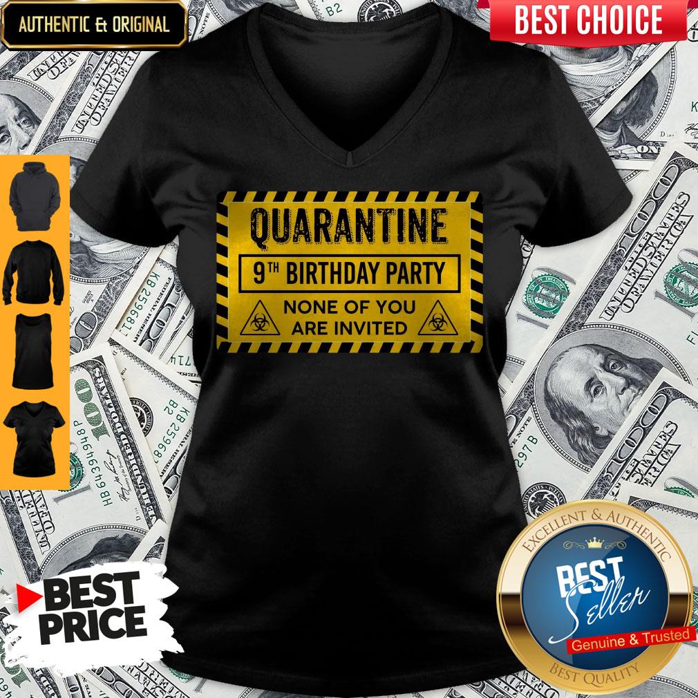 Quarantine 9th Birthday Party None Of You Are Invited Biohazard Symbol Shirt