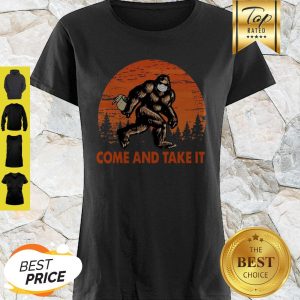 Bigfoot Sasquatch Come And Take It Sunset Toilet Paper Shirt