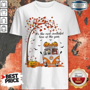 Hippie Car Girl And Elephant It’s The Most Wonderful Time Of The Year Shirt