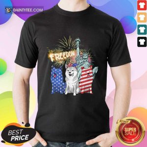Freedom Shiba Inu Statue Of Liberty USA Flag Shirt