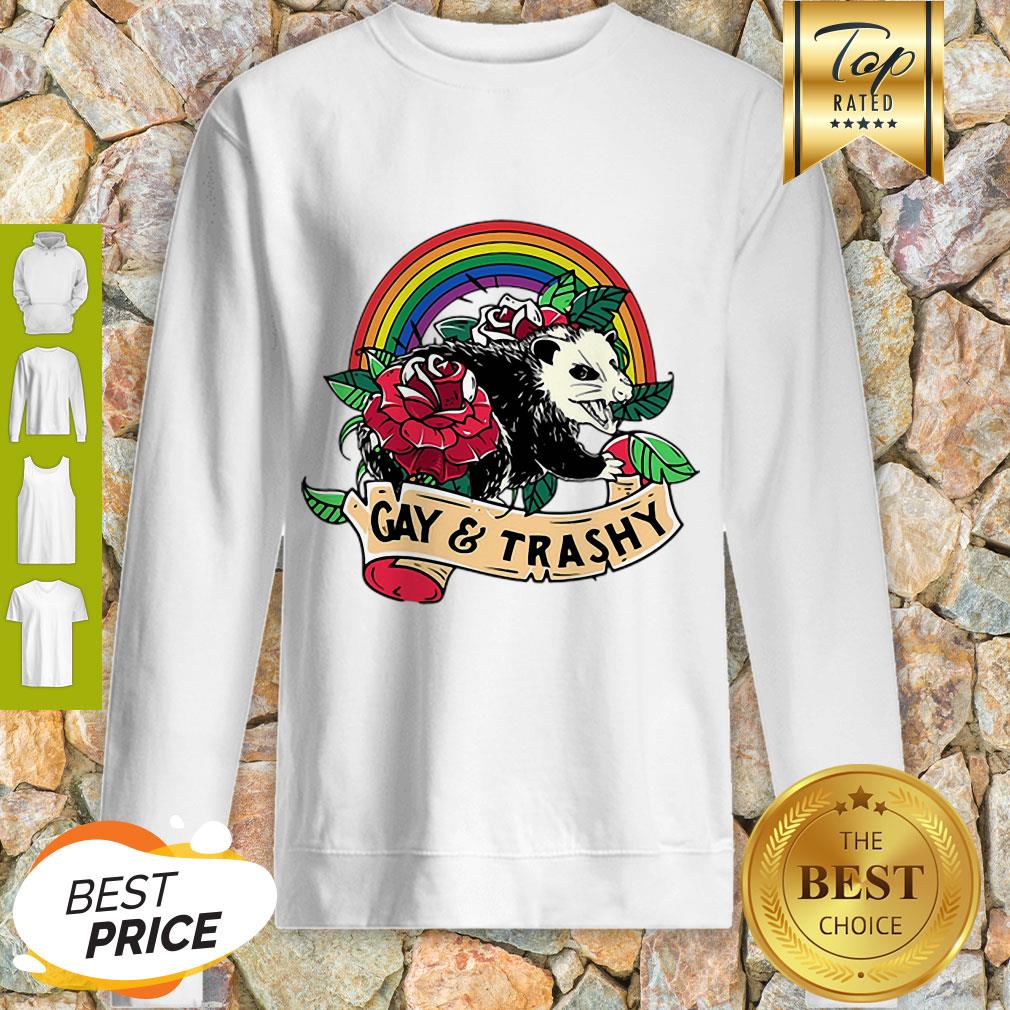 Rainbow Opossum LGBT Gay And Trashy Shirt
