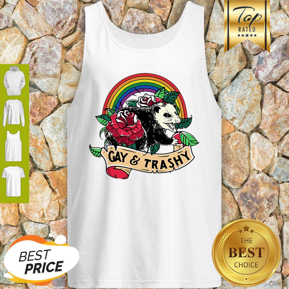 Rainbow Opossum LGBT Gay And Trashy Shirt