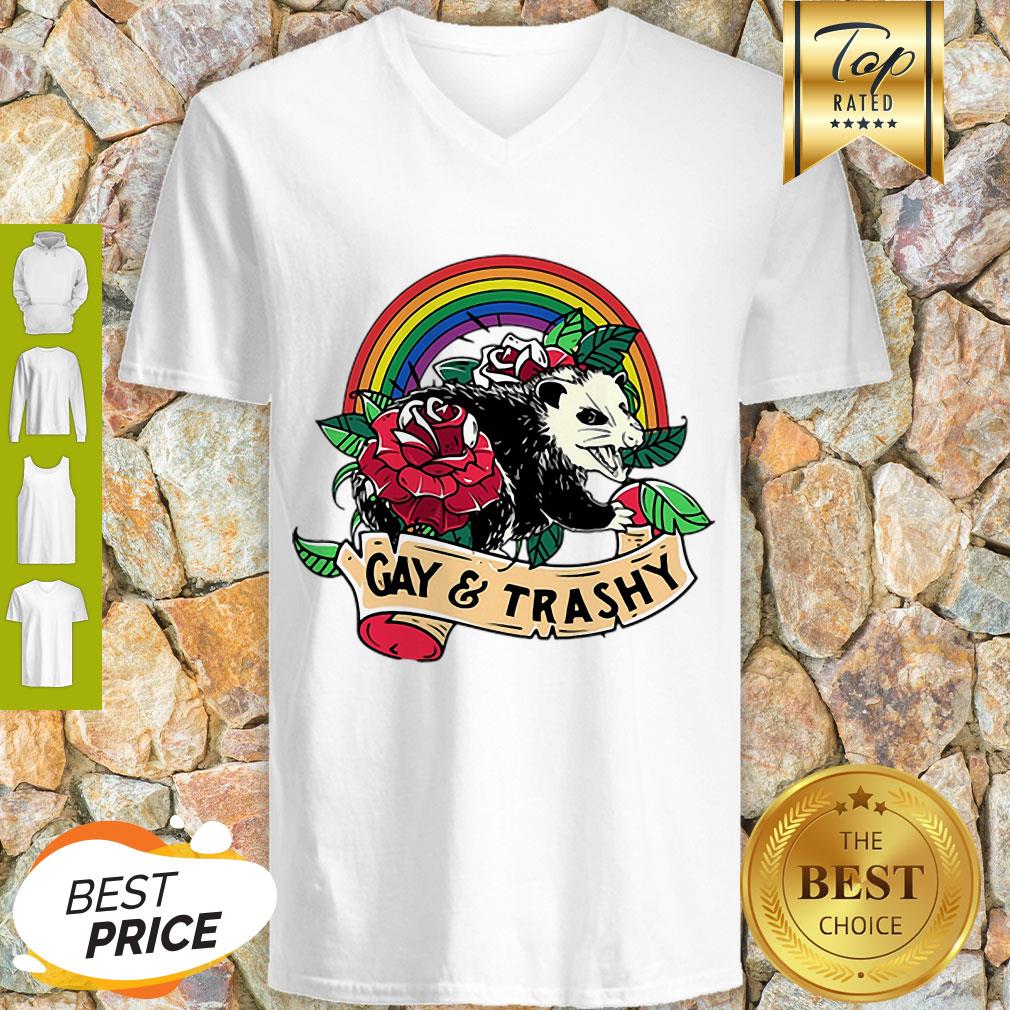 Rainbow Opossum LGBT Gay And Trashy Shirt
