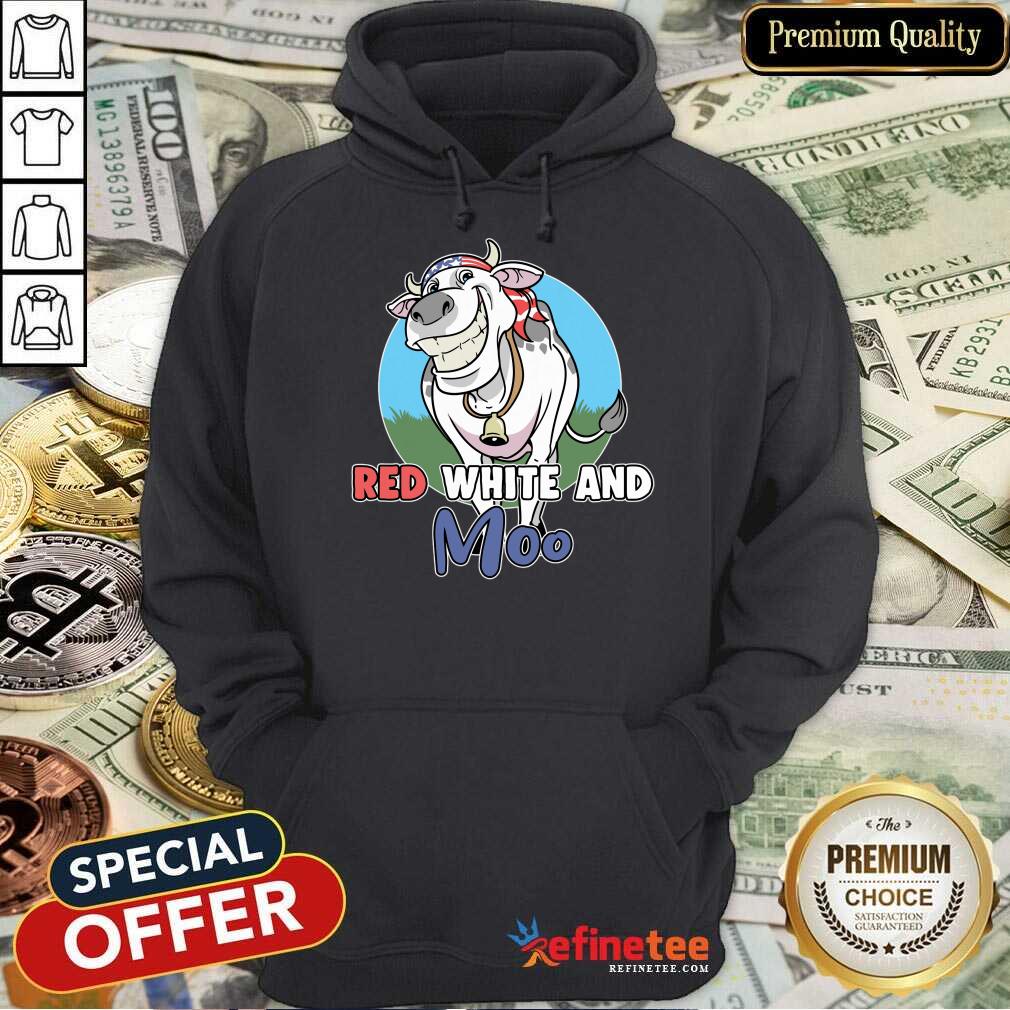 Red White And Moo Cow USA 4th Of July Fourth Shirt