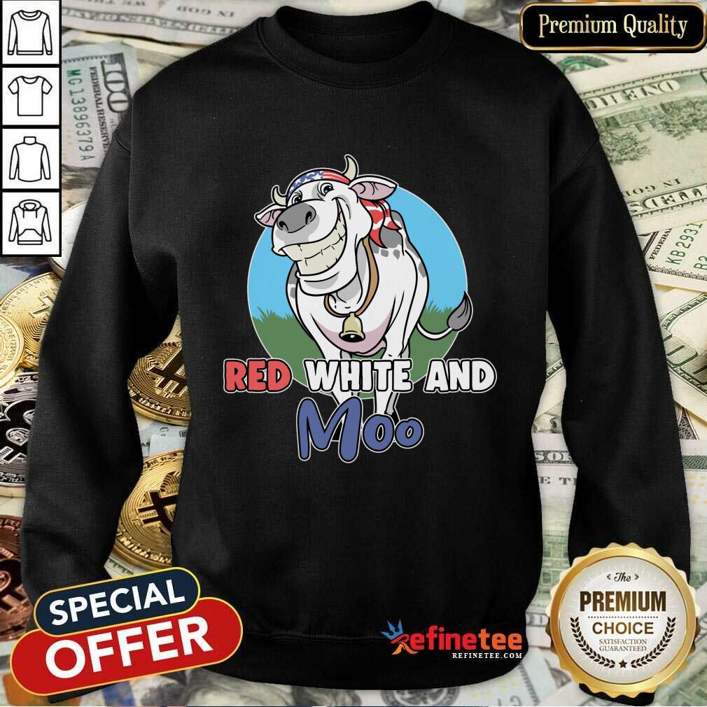 Red White And Moo Cow USA 4th Of July Fourth Shirt