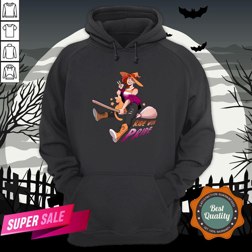 Ride With Pride Lesbian LGBT Halloween Shirt