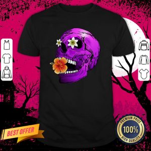 Purple Floral Sugar Skull Day Of The Dead Shirt