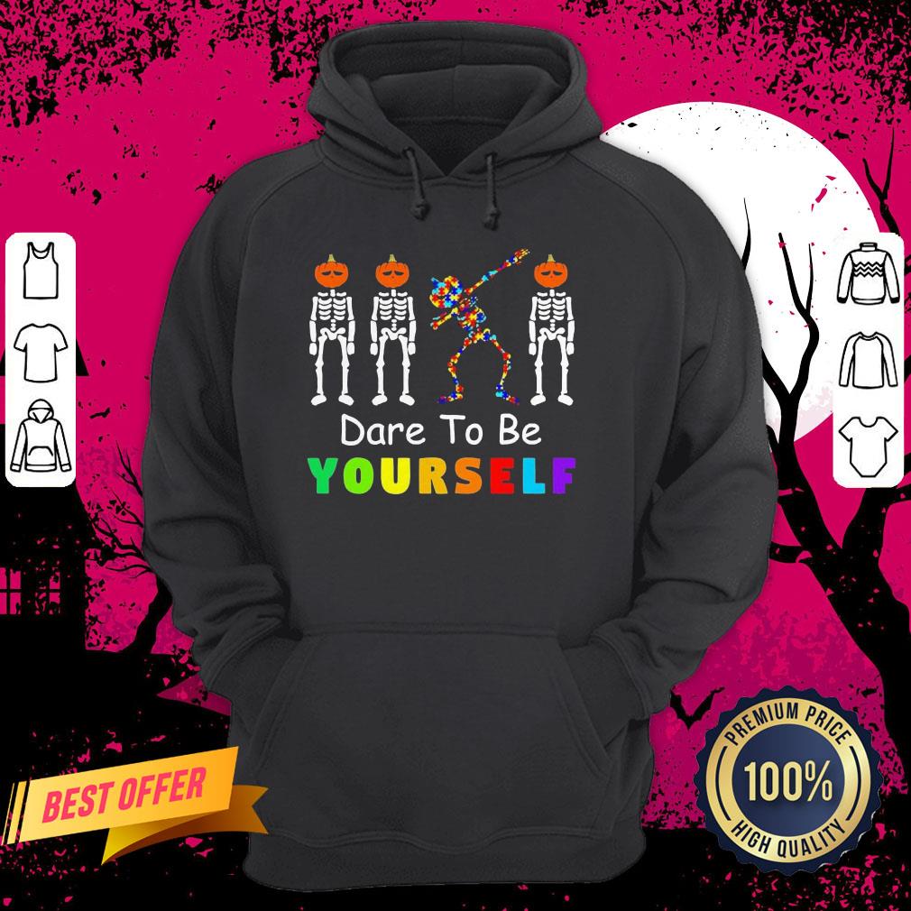 Skeleton Autism Dare To Be Yourself Halloween Shirt