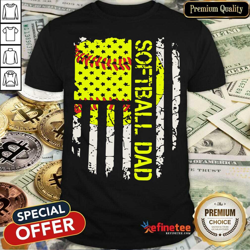 Softball Dad Flag Shirt